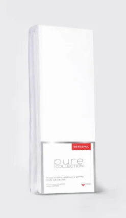 Prześcieradło Pure 120x200 satynowe z gumką w kolorze białym