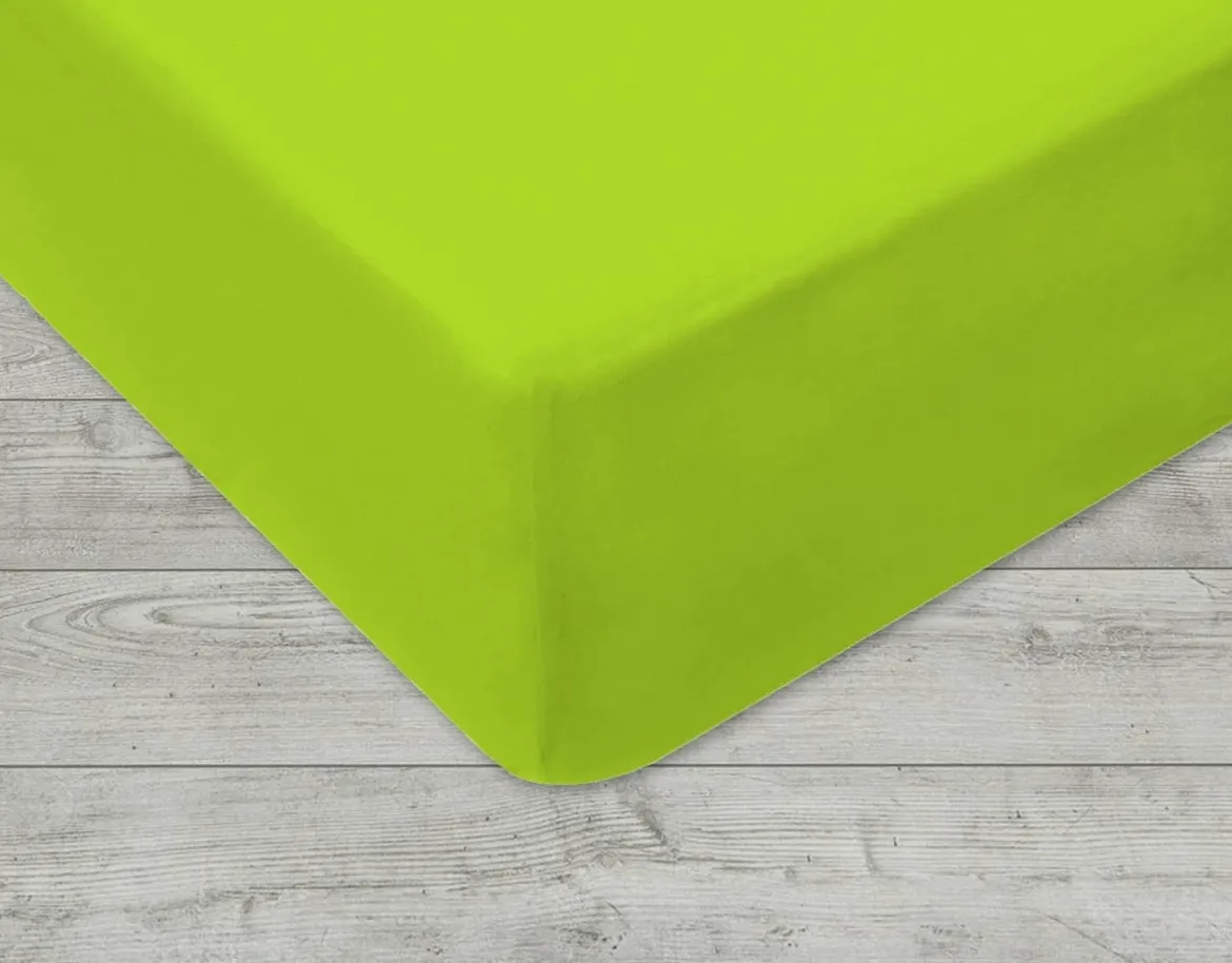Prześcieradło 70x140 jersey z gumką w kolorze limonkowym