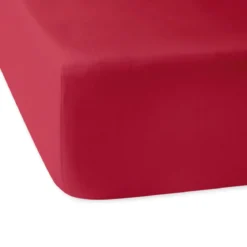 Prześcieradło 90x200 satynowe z gumką w kolorze koralowym