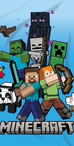 Ręcznik bawełniany dziecięcy licencyjny 70x140 Minecraft