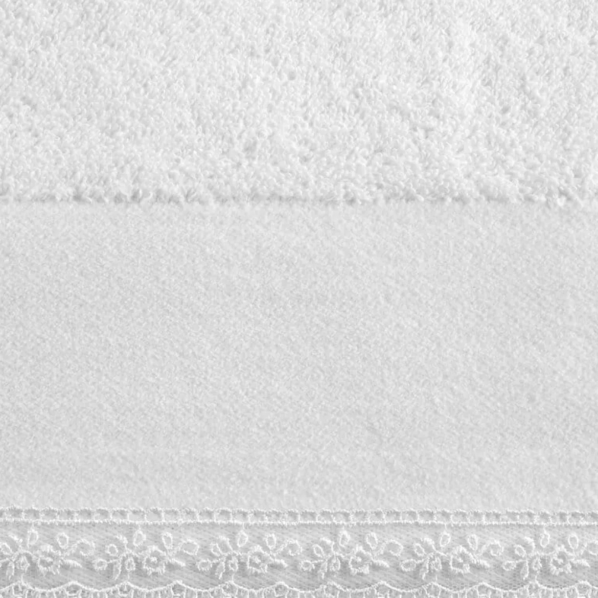 Ręcznik bawełniany Emi 50x90 biały z koronką