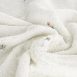 Ręcznik bawełniany kąpielowy biały 70x140 w kwiaty i motylki Bloom