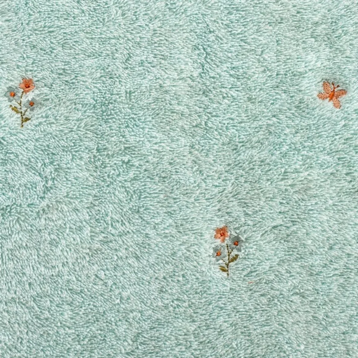 Ręcznik bawełniany miętowy 50x90 w kwiaty i motylki Bloom