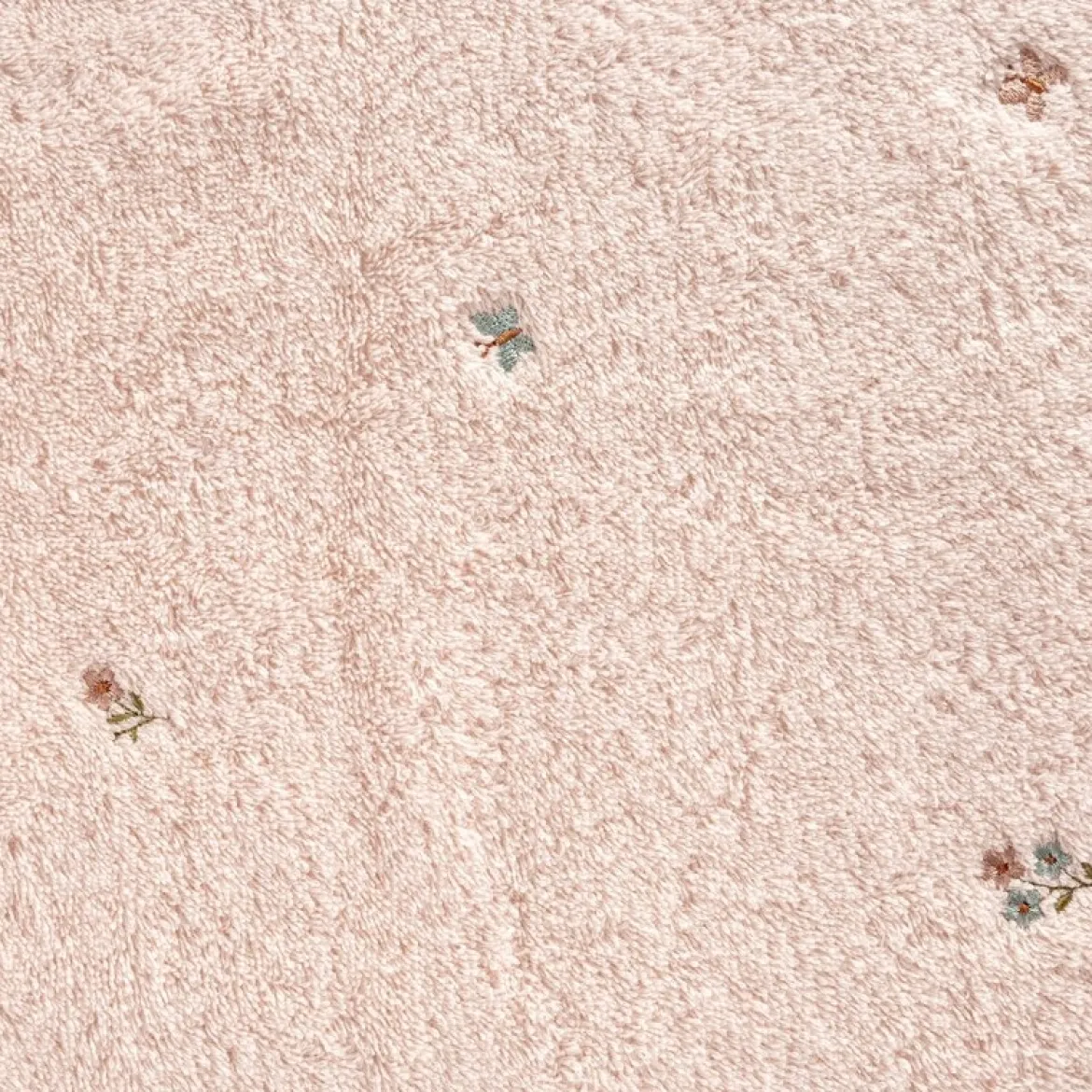 Ręcznik bawełniany pudrowy 70x140 w kwiaty i motylki Bloom