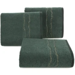 Ręcznik kąpielowy bawełniany ciemno zielony 70x140 Karin