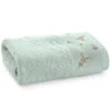 Ręcznik kąpielowy miętowy 70x140 z haftem kwiatowym Dalia