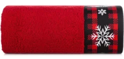 Ręcznik świąteczny czerwono czarny 70x140 Rudolf