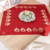 Serweta świąteczna czerwona 85x85 Błyszczący Renifer