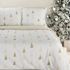 Świąteczna pościel bawełniana 160x200 w choinki Garland