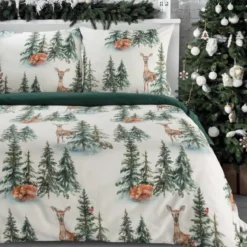 Zimowa pościel bawełniana 160x200 Deer w Zimowy Las